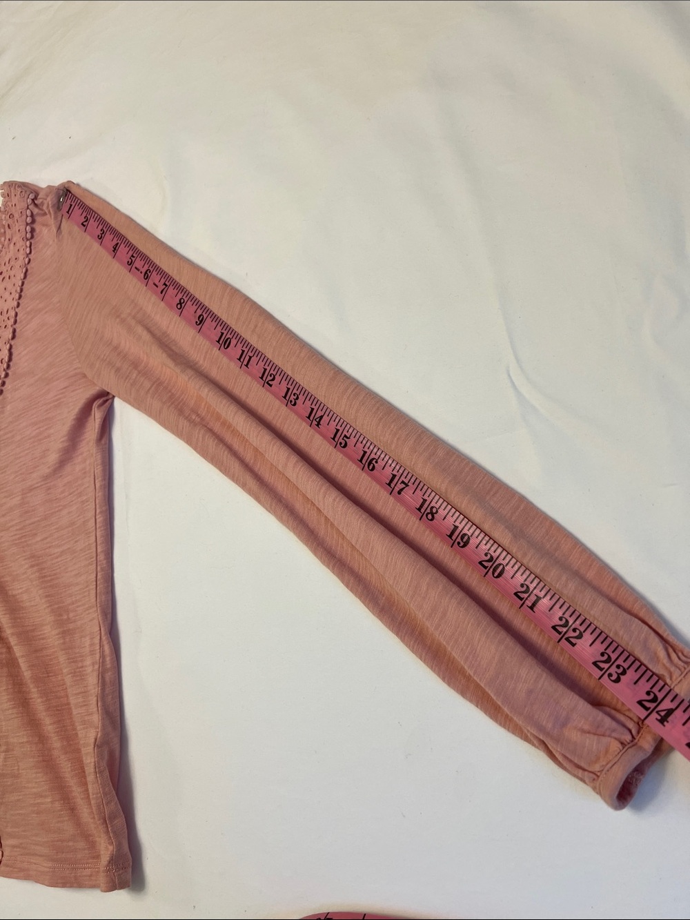 Boden Cleo Broderie Slub Jersey Top Pink Eyelet Cotton Lace Long Sleeve US 6R - Picture 14 of 14